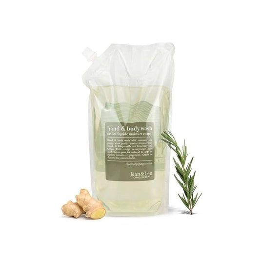 Jean & Len - Hand & Body Wash Rosemary und Ginger im Nachfüllbeutel 1,5 L