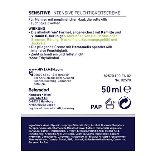 NIVEA MEN - Sensitive Intensive Feuchtigkeitscreme (50 ml)