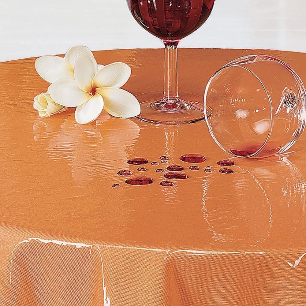Tischdecke Schutzdecke mit weißer Spitze, Tischschutz, transparent, glasklar