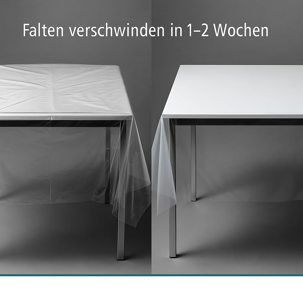 Tischdecke Tischfolie Transparent Tischdecke Durchsichtig Klarsicht Glasklar Wasserdicht Fettdicht Tischschutzfolie Tischschutz für Innen und Außen 0,1 mm (40 x 40 cm)