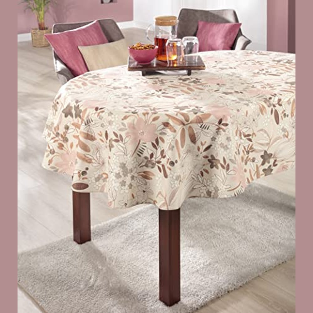 Baumwolle Tischdecke Tischwäsche Blumendruck mit Fleckschutz Baumwolltischdecke Bunt Verschiedene Größen, Eckig, Oval