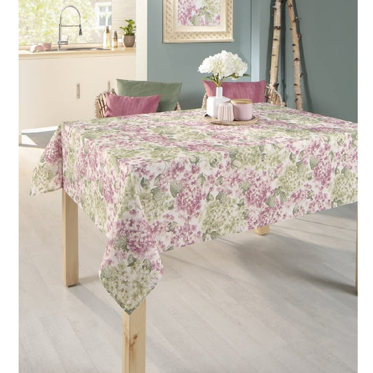 Baumwolle Tischdecke Tischwäsche Baumwolltischdecke Blumendruck mit Fleckschutz Blüten Verschiedene Größen (110 x 140 cm)